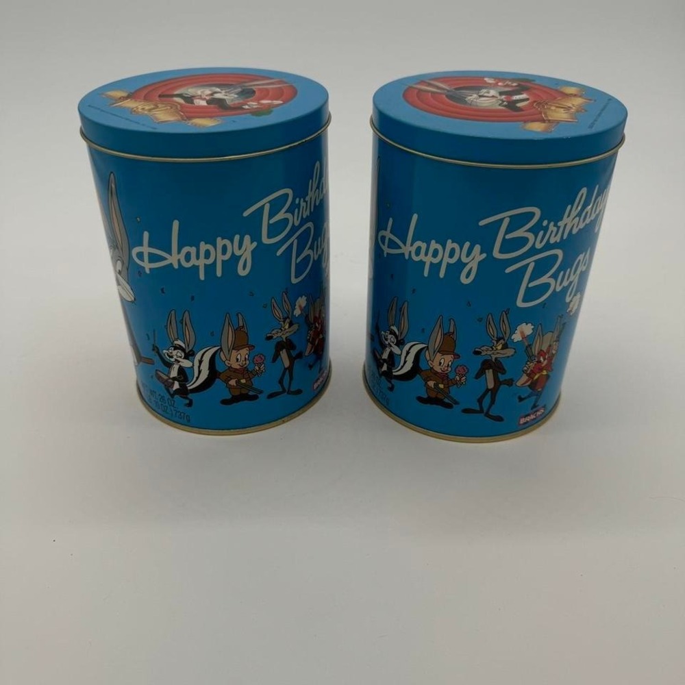 Vintage 1989 Looney Tunes Bugs Bunny 50th Birthday Metal Tin Container